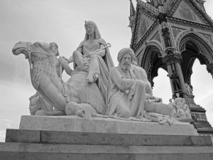 Albert Memorial Statue in London England B&W
